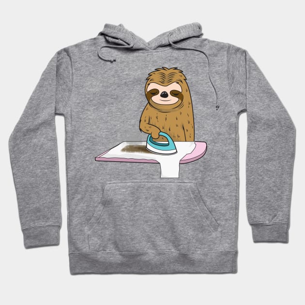 Funny Sloth Ironing His Shirt Too Slow Hoodie by K3rst